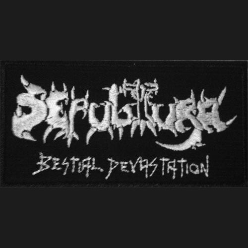 Sepultura - White Logo / Bestial Devastation (Embroidered Patch)