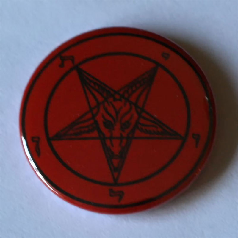 Sigil of Baphomet (Black on Red) (Badge)