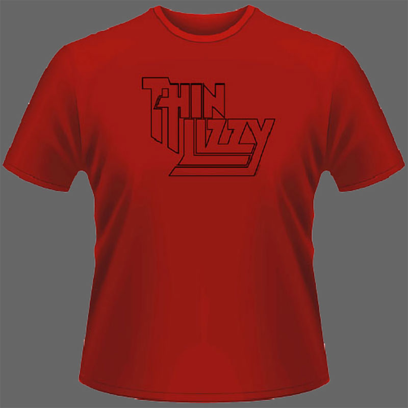 Thin Lizzy - Outline Logo (Black on Red) (T-Shirt)