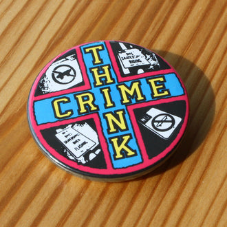 Think Crime (Pink Border) (Badge)