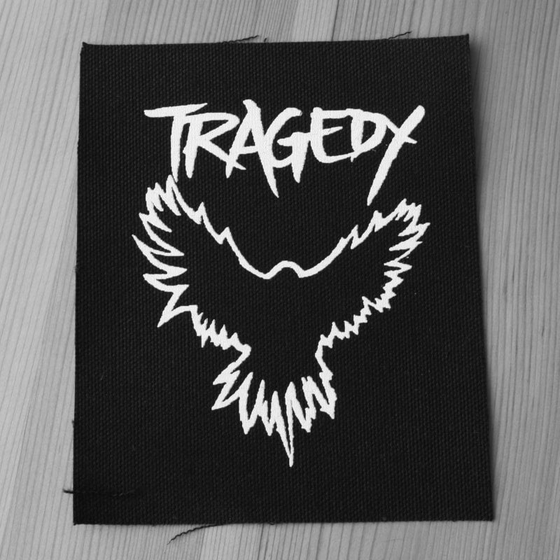 Tragedy - White Logo & Bird (Printed Patch)