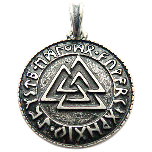 Wotan's Knot (Valknut) (Antique Silver) (Pendant)